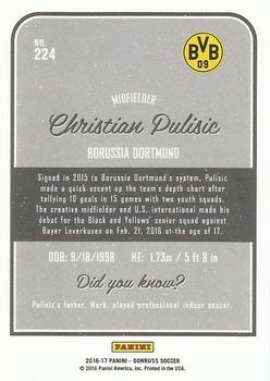 2016-17 Donruss - Gold #224 Christian Pulisic Back