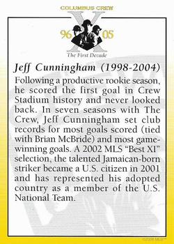 2005 Columbus Crew 1995-2005 Tenth Anniversary #NNO Jeff Cunningham Back