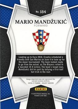 2016-17 Panini Select #184 Mario Mandzukic Back