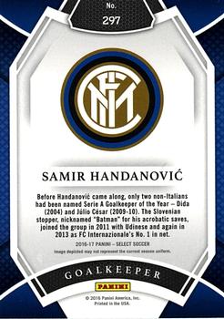 2016-17 Panini Select #297 Samir Handanovic Back