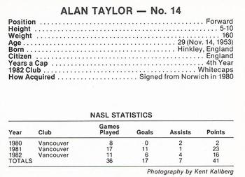 1983 7-Eleven Vancouver Whitecaps #14 Alan Taylor Back