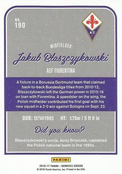 2016-17 Donruss - Holographic #190 Jakub Blaszczykowski Back