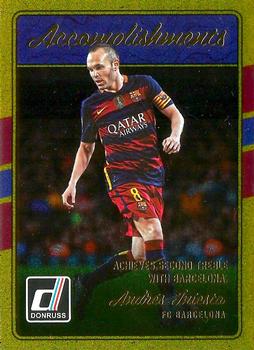 2016-17 Donruss - Accomplishments Gold #3 Andres Iniesta Front
