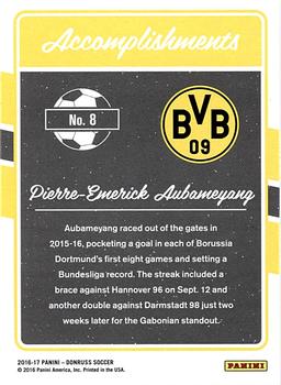 2016-17 Donruss - Accomplishments Gold #8 Pierre-Emerick Aubameyang Back