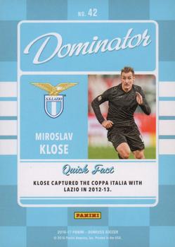 2016-17 Donruss - Dominators #42 Miroslav Klose Back