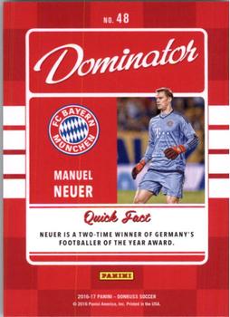 2016-17 Donruss - Dominators #48 Manuel Neuer Back