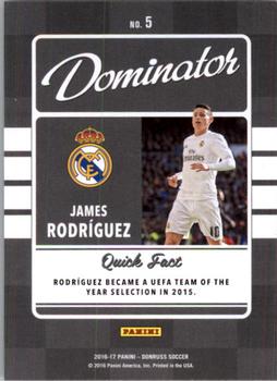 2016-17 Donruss - Dominators Canvas #5 James Rodriguez Back