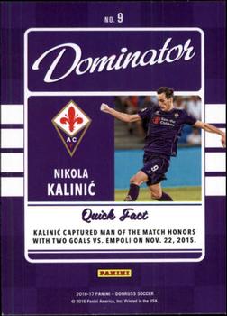 2016-17 Donruss - Dominators Canvas #9 Nikola Kalinic Back