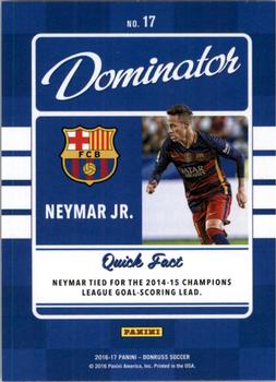 2016-17 Donruss - Dominators Canvas #17 Neymar Jr. Back