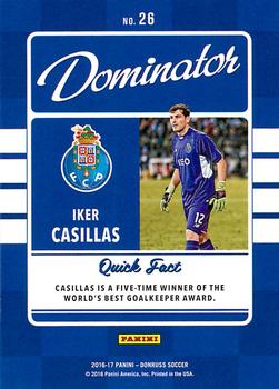 2016-17 Donruss - Dominators Canvas #26 Iker Casillas Back