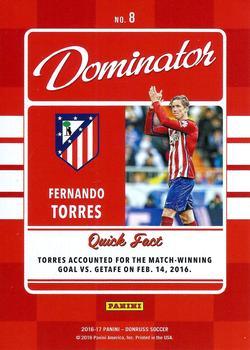 2016-17 Donruss - Dominators Gold #8 Fernando Torres Back