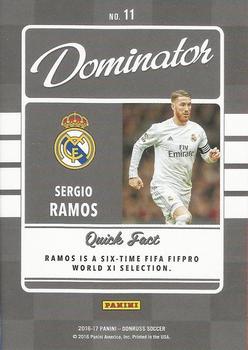 2016-17 Donruss - Dominators Gold #11 Sergio Ramos Back