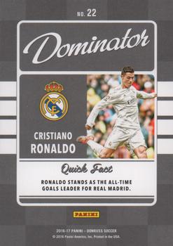2016-17 Donruss - Dominators Gold #22 Cristiano Ronaldo Back