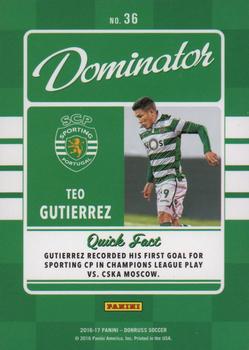 2016-17 Donruss - Dominators Gold #36 Teo Gutierrez Back
