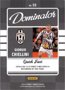 2016-17 Donruss - Dominators Gold #50 Giorgio Chiellini Back