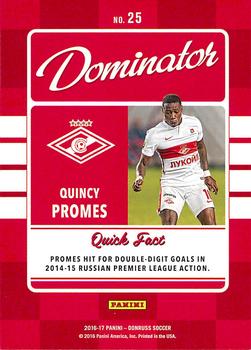 2016-17 Donruss - Dominators Mosaic #25 Quincy Promes Back