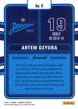 2016-17 Donruss - Production Line #9 Artem Dzyuba Back
