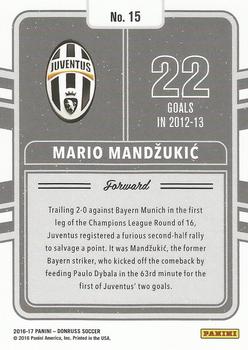 2016-17 Donruss - Production Line #15 Mario Mandzukic Back
