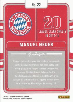 2016-17 Donruss - Production Line #22 Manuel Neuer Back