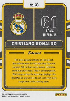 2016-17 Donruss - Production Line #33 Cristiano Ronaldo Back