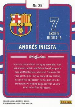 2016-17 Donruss - Production Line Gold #35 Andres Iniesta Back