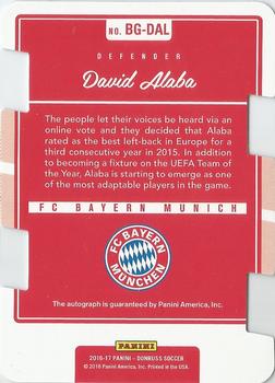 2016-17 Donruss - The Beautiful Game Autographs Press Proof Die Cuts #17 David Alaba Back