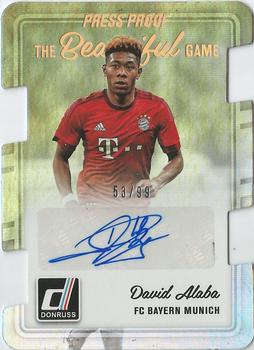 2016-17 Donruss - The Beautiful Game Autographs Press Proof Die Cuts #17 David Alaba Front