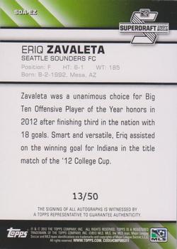 2013 Topps MLS - Super Draft Autographs Purple #SDA-EZ Eriq Zavaleta Back