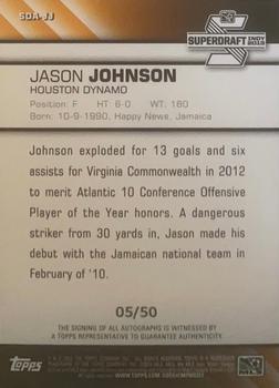 2013 Topps MLS - Super Draft Autographs Purple #SDA-JJ Jason Johnson Back