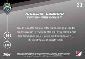 2016 Topps Now MLS #20 Nicolas Lodeiro Back