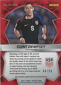 2016-17 Panini Spectra - Global Icons Autographs #GI-CD Clint Dempsey Back