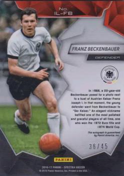2016-17 Panini Spectra - Illustrious Legends Autographs #IL-FB Franz Beckenbauer Back