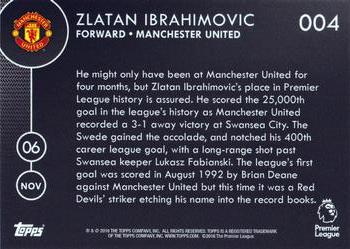 2016-17 Topps Now Premier League #004 Zlatan Ibrahimovic Back