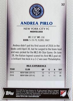 2017 Topps MLS #32 Andrea Pirlo Back