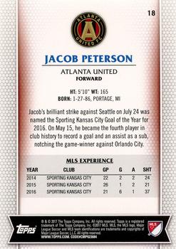 2017 Topps MLS #18 Jacob Peterson Back