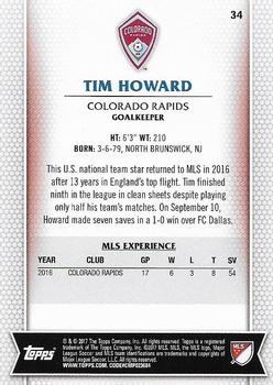 2017 Topps MLS #34 Tim Howard Back