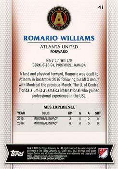 2017 Topps MLS #41 Romario Williams Back