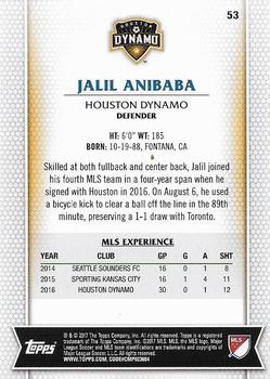 2017 Topps MLS #53 Jalil Anibaba Back