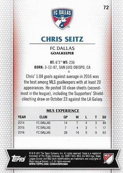 2017 Topps MLS #72 Chris Seitz Back
