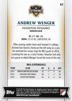 2017 Topps MLS #82 Andrew Wenger Back