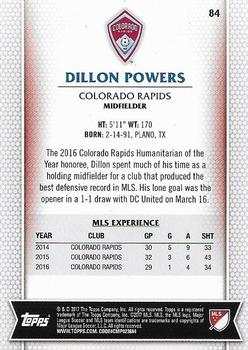 2017 Topps MLS #84 Dillon Powers Back