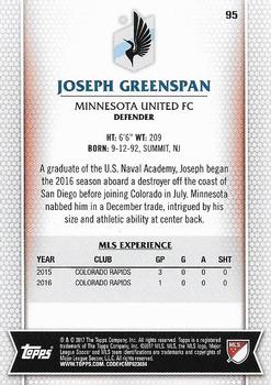 2017 Topps MLS #95 Joseph Greenspan Back