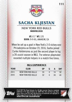 2017 Topps MLS #111 Sacha Kljestan Back
