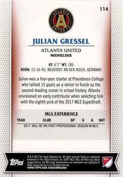 2017 Topps MLS #114 Julian Gressel Back