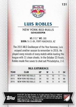 2017 Topps MLS #131 Luis Robles Back