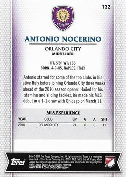 2017 Topps MLS #132 Antonio Nocerino Back