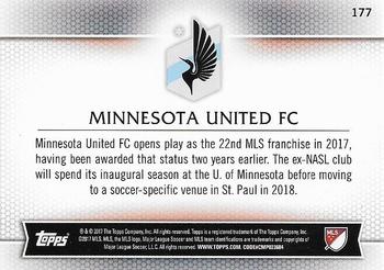 2017 Topps MLS #177 Minnesota United FC Back