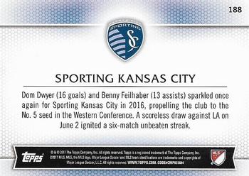2017 Topps MLS #188 Sporting Kansas City Back