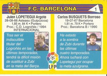 1995 Mundicromo Sport Futbol Total #1 Busquets / Lopetegui Back