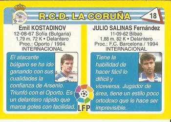 1995 Mundicromo Sport Futbol Total #18 Julio Salinas / Kostadinov Back